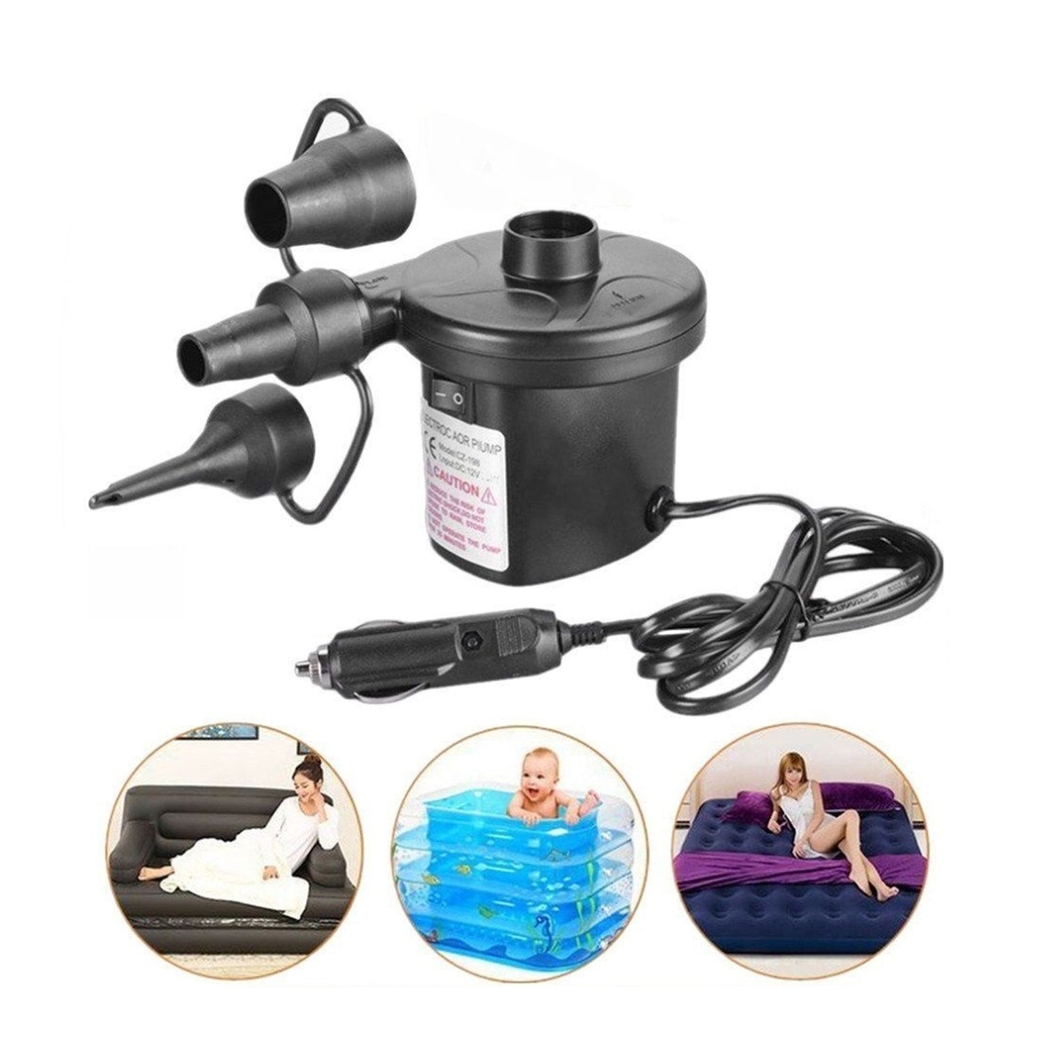 9080A Multi-Purpose Electric Air Pump Without Valve Adaptors for Quickly Inflates/Deflates Sofa, Bed, Swimming Pool Tubes, Toys, Air Bags 9080A Multi-Purpose Electric Air Pump Without Valve Adaptors for Quickly Inflates/Deflates Sofa, Bed, Swimming Pool Tubes, Toys, Air Bags
